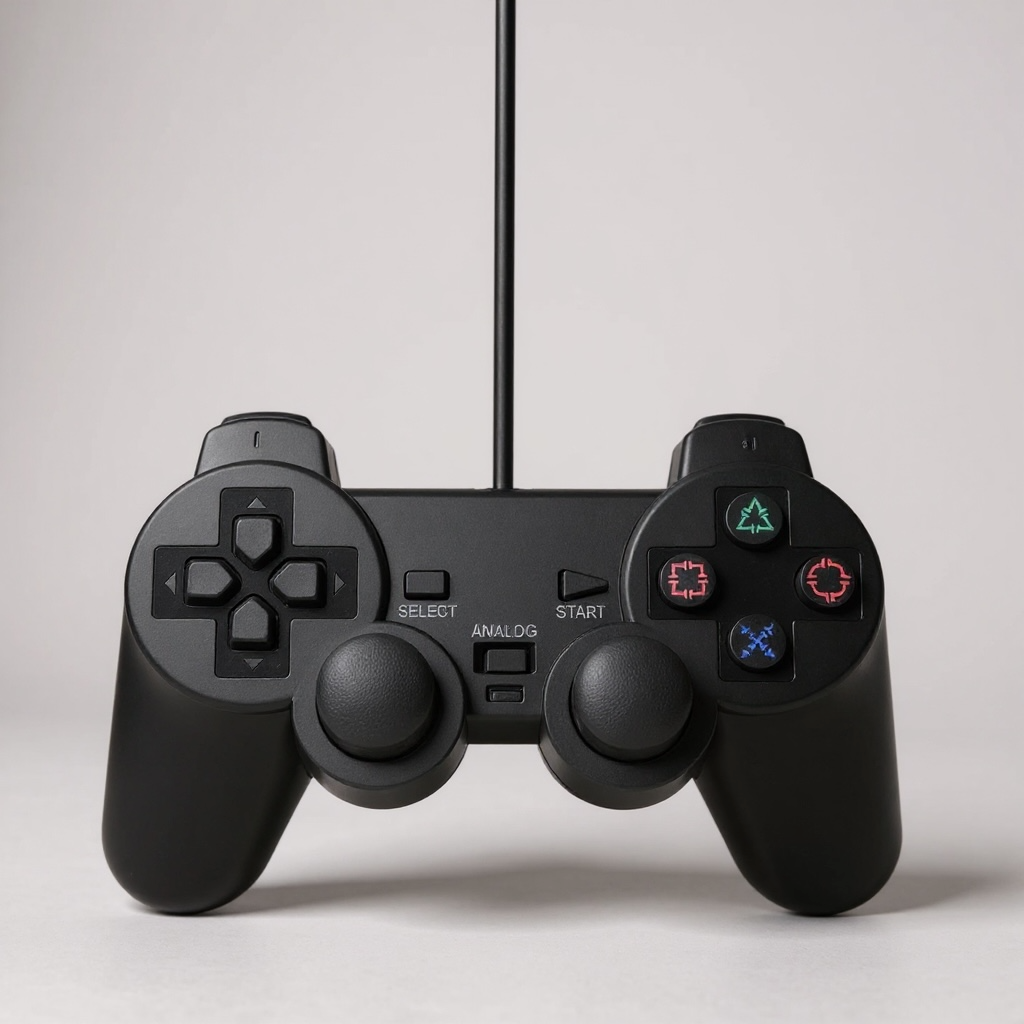 Controller Manette Compatibile Per PlayStation 2 E PS1 - Joypad Nero Ergonomico